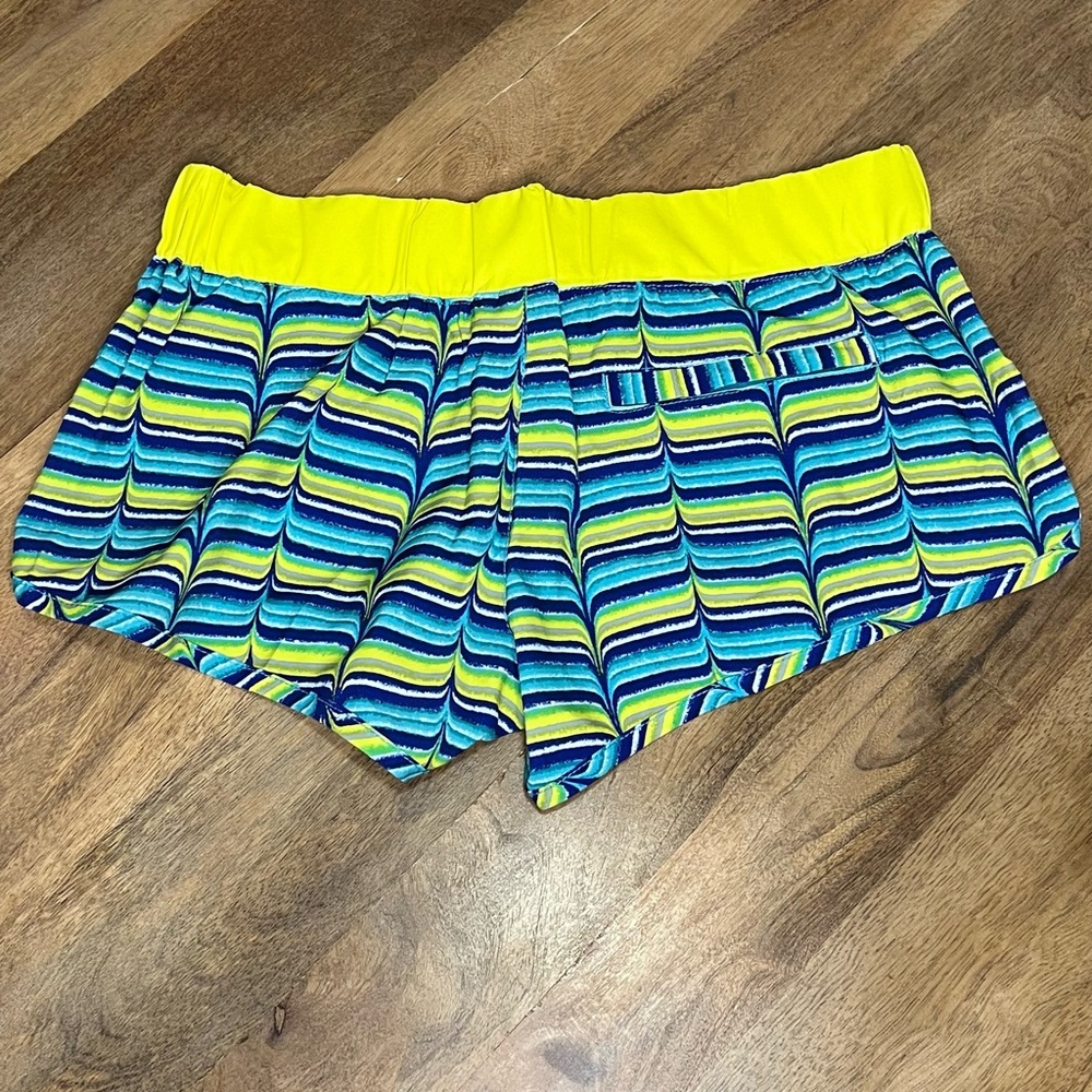 Hurley Women's Swim Trunks Blue and Yellow Stripes Size 32 - Picture 5 of 5